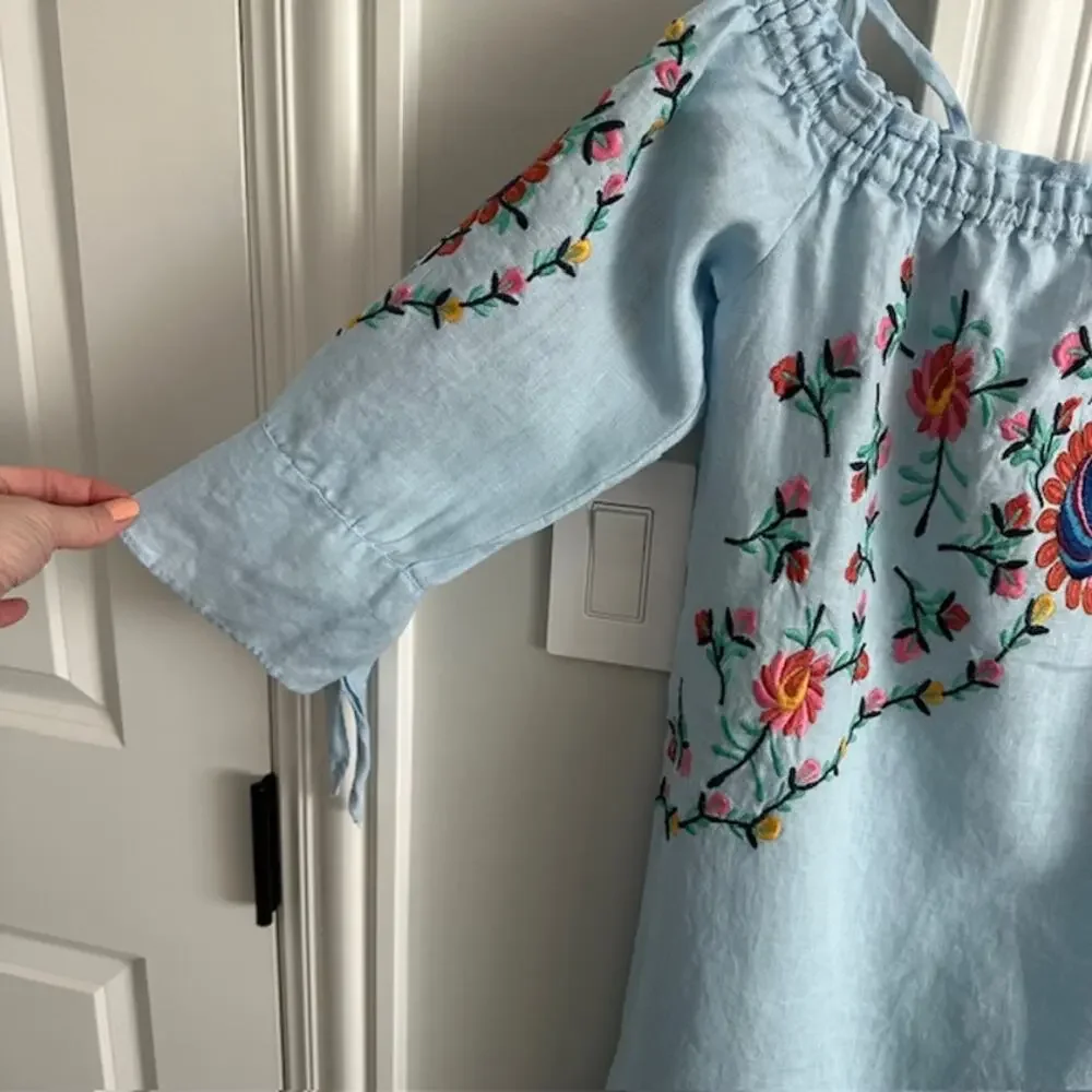 100% Linen Philosophy Republic Clothing Embroidered Dress Size: Small - Picture 6 of 11